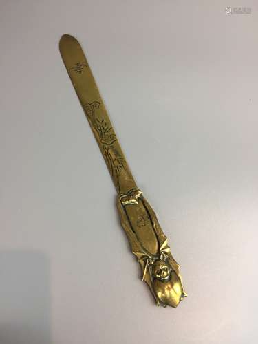 CHINESE BRONZE LETTER OPENER , L30 CM