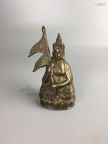 CHINESE BRONZE BUDDHA FIGURES , H13CM