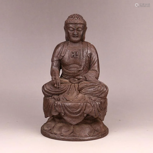 Vintage Chenxiang Wood Siddhartha Buddha Statue