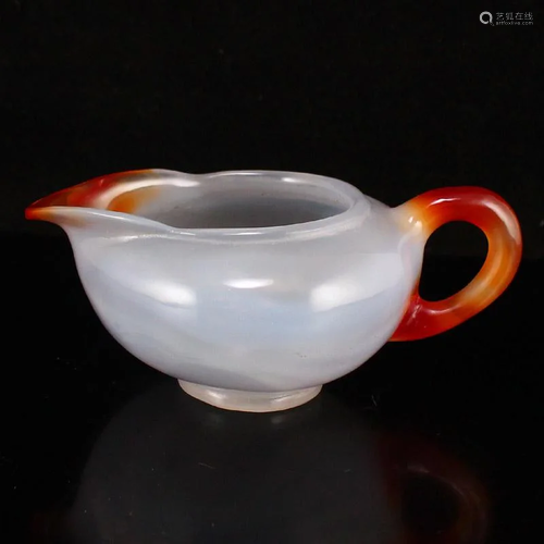 Beautiful Chinese Agate Wine Cup w Certificate