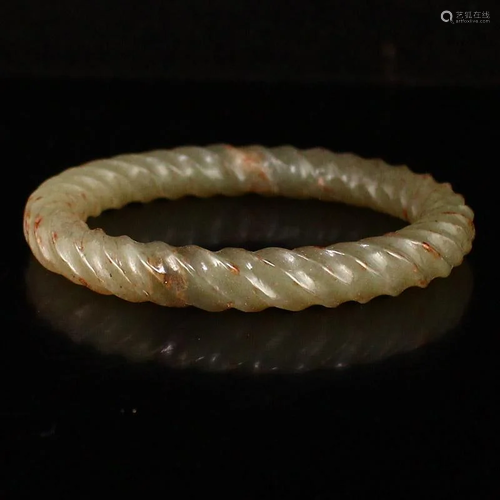 Inside Diameter 55 MM Chinese Hetian Jade Bracelet