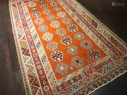 Vintage Qashqa'i Kilim Rug 5'0'' X 9'5''