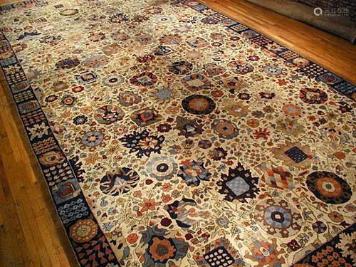 Antique Hooked Rug Carpet 11'4'' X 22'9'', Item # 93930