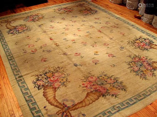 Vintage Savonnerie Carpet 12'3'' X 15'7''