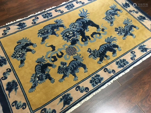 Vintage Chinese Rug 4'0'' X 6'9''