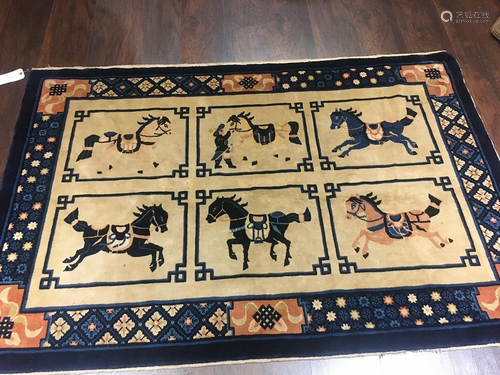 Vintage Chinese, Baotou Rug 4'1'' X 6'1''