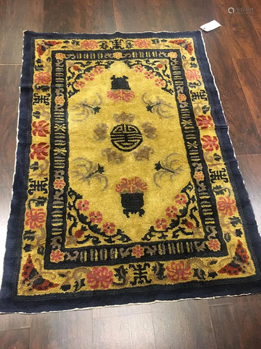 Vintage Hooked Rug Rug 3'2'' X 4'7''