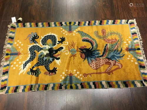 Vintage Tibetan Rug 2'8'' X 4'11''