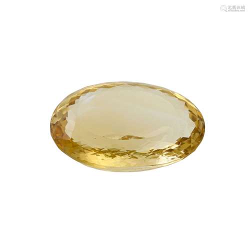 Loser Citrin, 118,35 ct, intensives Goldgelb,