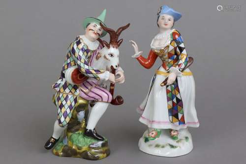 2 HOECHST Porzellanfiguren ¨Columbine¨ und ¨Harlekin¨