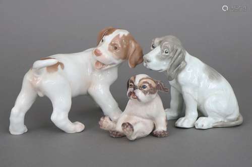 3 dänische Porzellanfiguren ¨Hunde¨