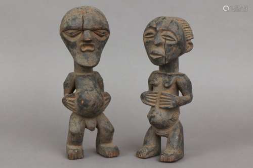 Paar afrikanische Ritualfiguren, Songye, Kongo