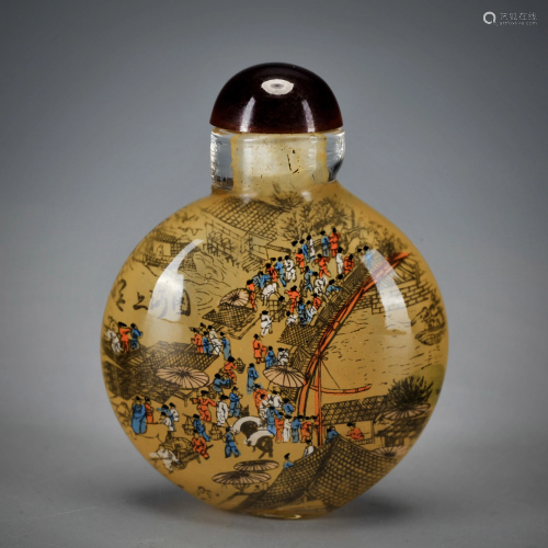 A Peking Glass Snuff Bottle Qing Dynasty
