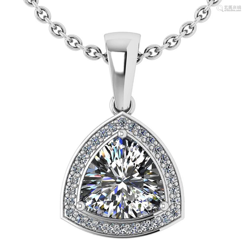 .65 Ctw Diamond 14k White Gold Necklaces VS/SI1