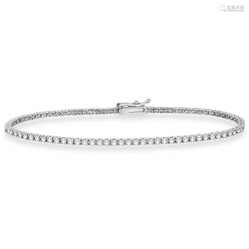 Eternity Diamond Tennis Bracelet 14k White Gold 2.10ctw