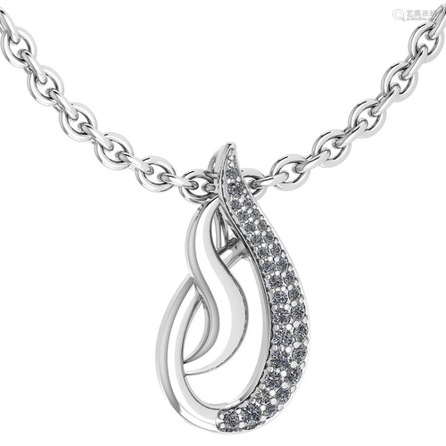 Certified 0.21 Ctw Diamond VS/SI1 Necklace 18K Whit…