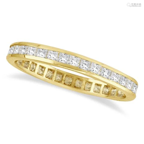 Princess-Cut Diamond Eternity Ring Band 14k Yellow Gold