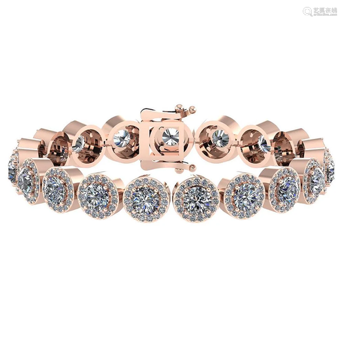 Certified 6.17 Ctw Diamond VS/SI2 18K Rose Gold Mad…