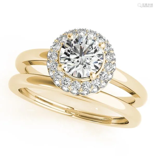 Certified 1.25 Ctw SI2/I1 Diamond 14K Yellow Gold Weddi