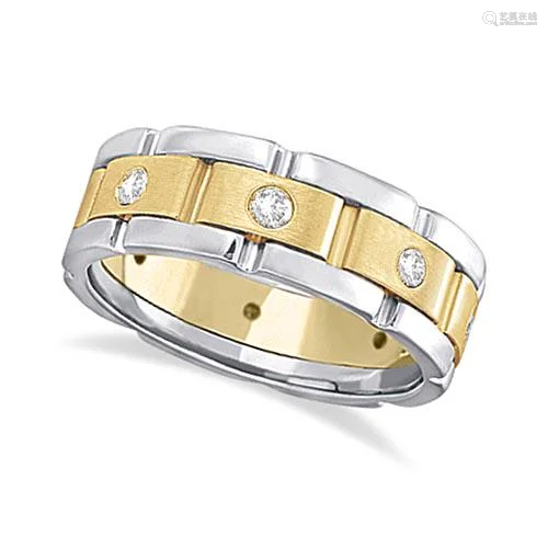 Mens Wide Band Diamond Eternity Wedding Ring 18kt …