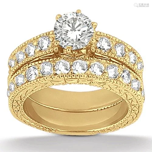 1.90 CTW Diamond Engagement Ring 14 K Yellow GOLD