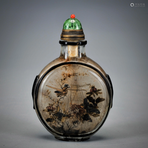 A Peking Glass Snuff Bottle Qing Dynasty