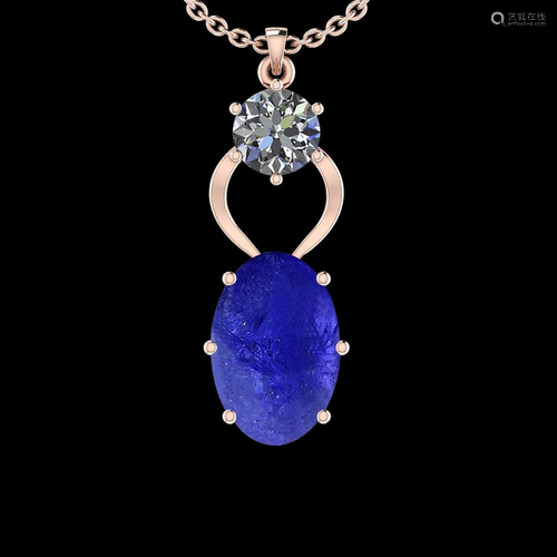 Certified 4.70 Ctw Tanzanite And Diamond SI2/I114K Rose