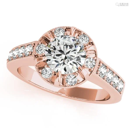 Certified 0.90 Ctw SI2/I1 Diamond 14K Rose Gold Wedding