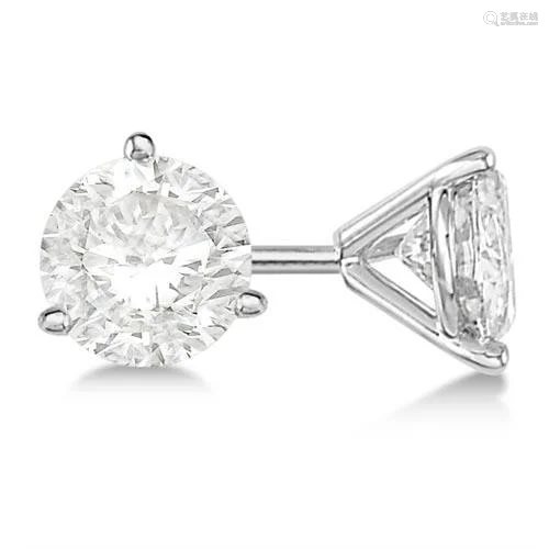 2.50ctw. 3-Prong Martini Diamond Stud Earrings Platinum