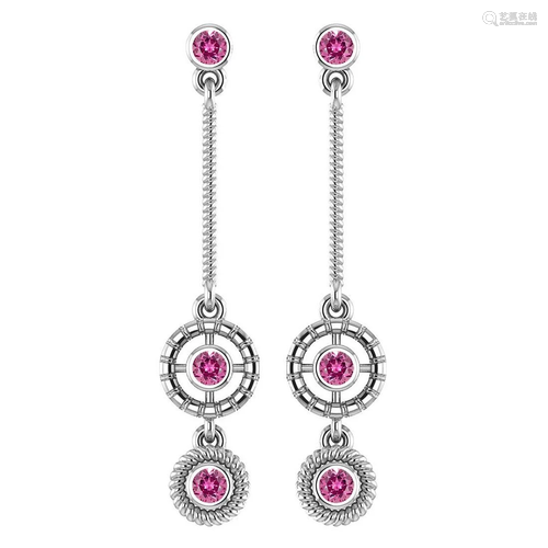 Certified 0.36 Ctw Pink Tourmaline 14k White Gold Drop