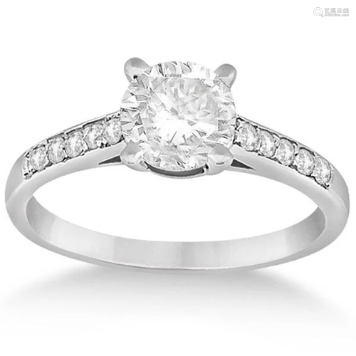 Cathedral Pave Diamond Engagement Ring Setting 14k Whit