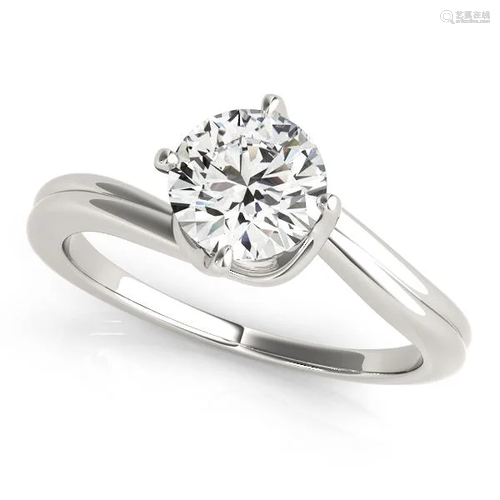 Certified 0.90 Ctw SI2/I1 Diamond 14K White Gold Solita