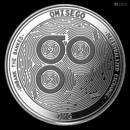 1 oz Silver Bullion Cryptocurrency OmiseGO Round .999 f