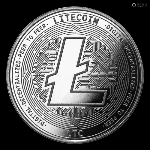 1 oz Silver Bullion Cryptocurrency Litecoin Round .999