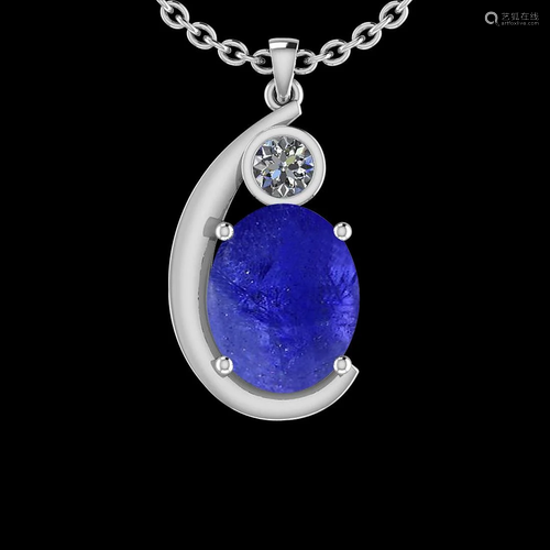 Certified 8.25 Ctw Tanzanite And Diamond SI2/I114K …