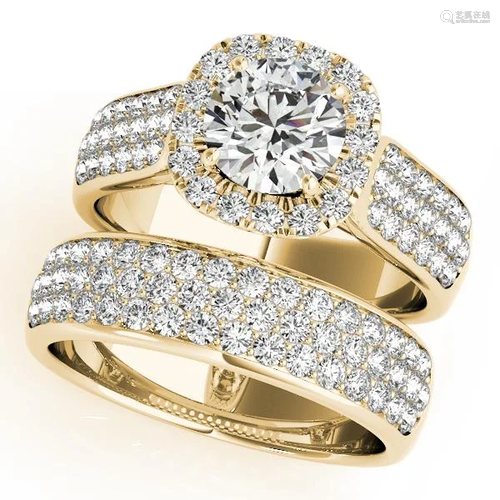 Certified 2.00 Ctw SI2/I1 Diamond 14K Yellow Gold Brida