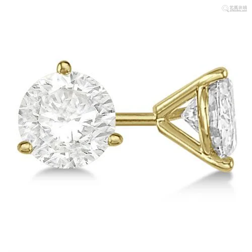 2.00ctw. 3-Prong Martini Diamond Stud Earrings 18kt Yel