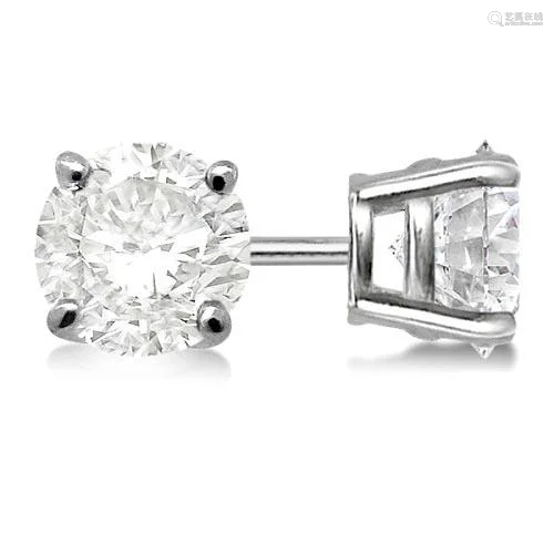 1.00ctw. 4-Prong Basket Diamond Stud Earrings platinum