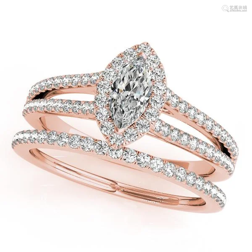 Certified 0.80 Ctw SI2/I1 Diamond 14K Rose Gold Bridal