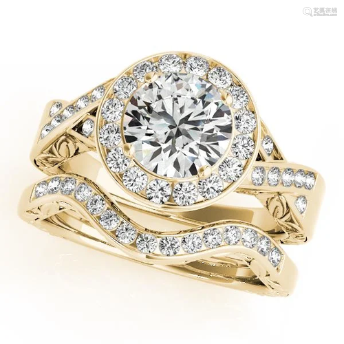 Certified 1.90 Ctw SI2/I1 Diamond 14K Yellow Gold Engag