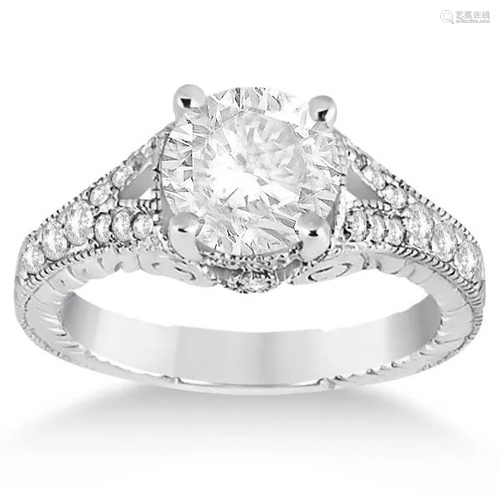 Antique style Style Art Deco Diamond Engagement Ring Pl