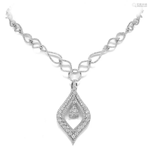 4.08ct 14k White Gold Diamond Necklace