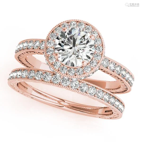 Certified 1.50 Ctw SI2/I1 Diamond 14K Rose Gold Filigre