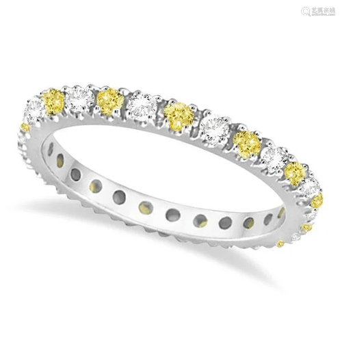 Fancy Yellow Canary and White Diamond Eternity Ring Ban