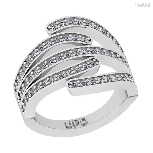 Certified 0.53 Ctw SI2/I1 Diamond 14K White Gold Engag