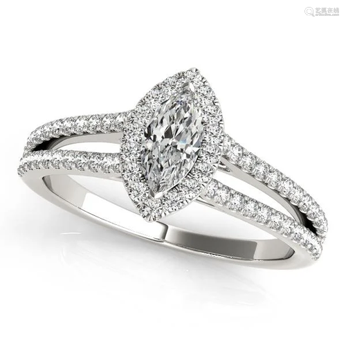 Certified 0.70 Ctw SI2/I1 Diamond 14K White Gold Annive