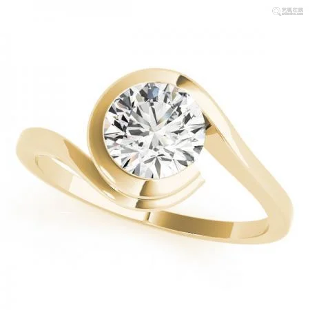 Certified 0.75 Ctw SI2/I1 Diamond 14K Yellow Gold Solit