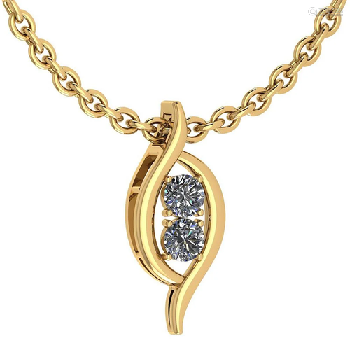 Certified 0.50 Ctw Diamond VS/SI1 Necklace For 14K Yell