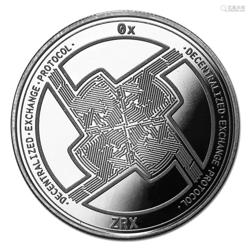 1 oz Silver Bullion Cryptocurrency 0x Protocol Round .9