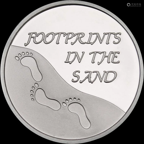 Footprints in the Sand 1oz .999 Silver